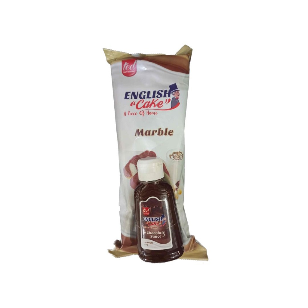 English cake marble with sauce
