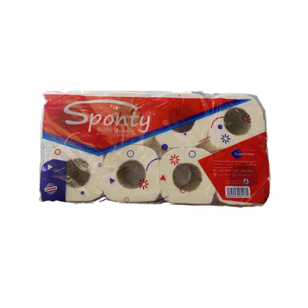 Sponty toilet tissue 8 rolls
