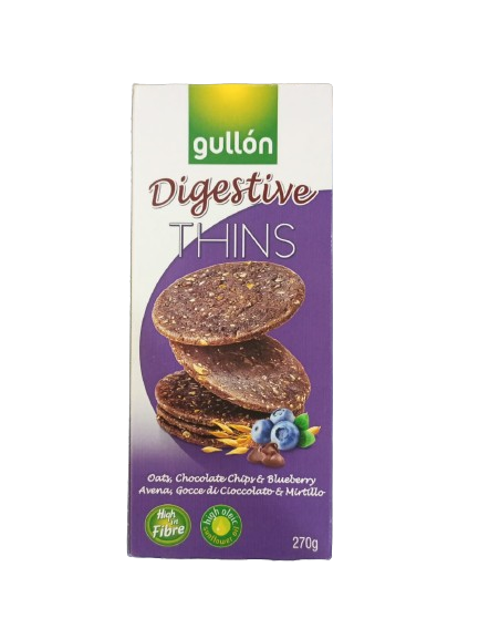 gullon digestive thins choco&blueberry 270g
