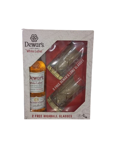 [14202] Dewars White Label 750+2Glasses